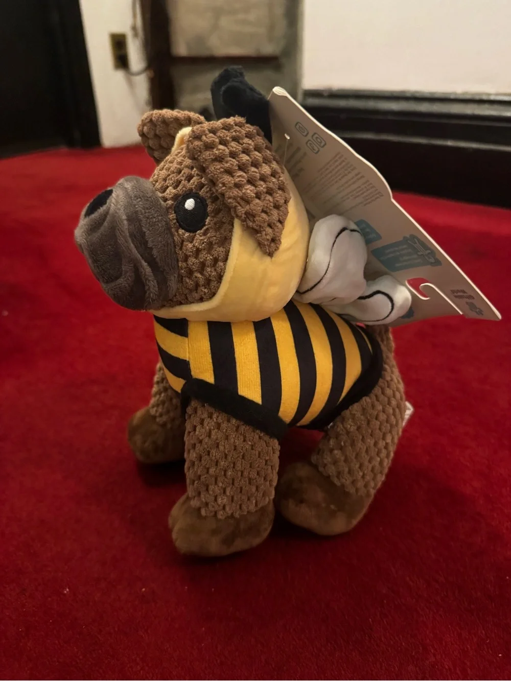 Plush Dog Toy Bee Costume Brown Puppy - Unbranded